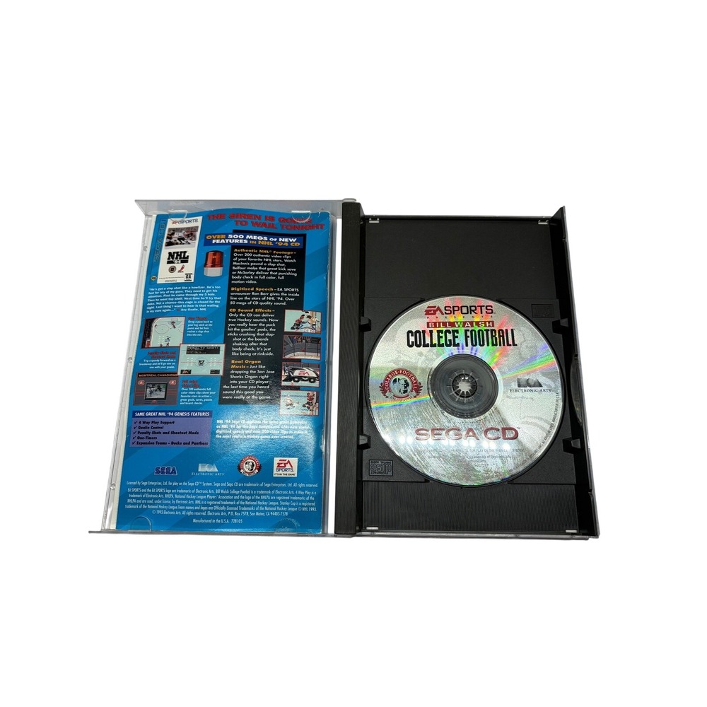 Sega CD Video Game Bill Walsh College Football EA Sports